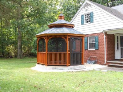 #9 (12' Octagon Gazebo (Stained Cedar) With Screen Package)