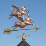 $2,350.00 - Large Two Flying Pigs With Arrow Weathervane