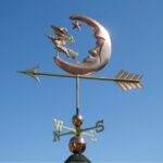 $1,750.00 - Large Moon & Witch With Arrow Weathervane