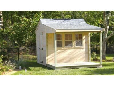 #53 (8' x 12' Pine Custom Shed With 4' Front Overhang)