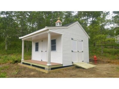 #56 (12' x 16' Vinyl Custom Shed With 4' Front Overhang)